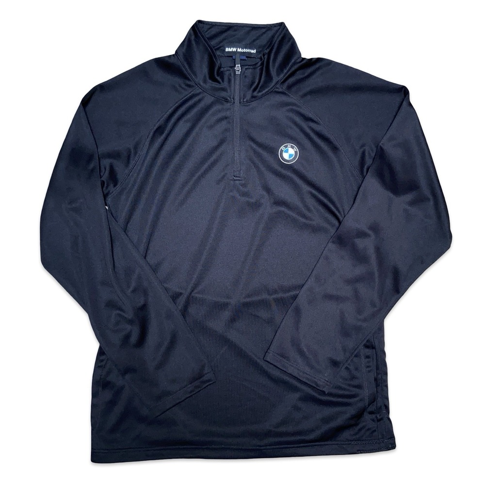 BMW Motorrad 1/4 Zip Performance Pullover Shirt Men's 2XL Black Long Sleeve